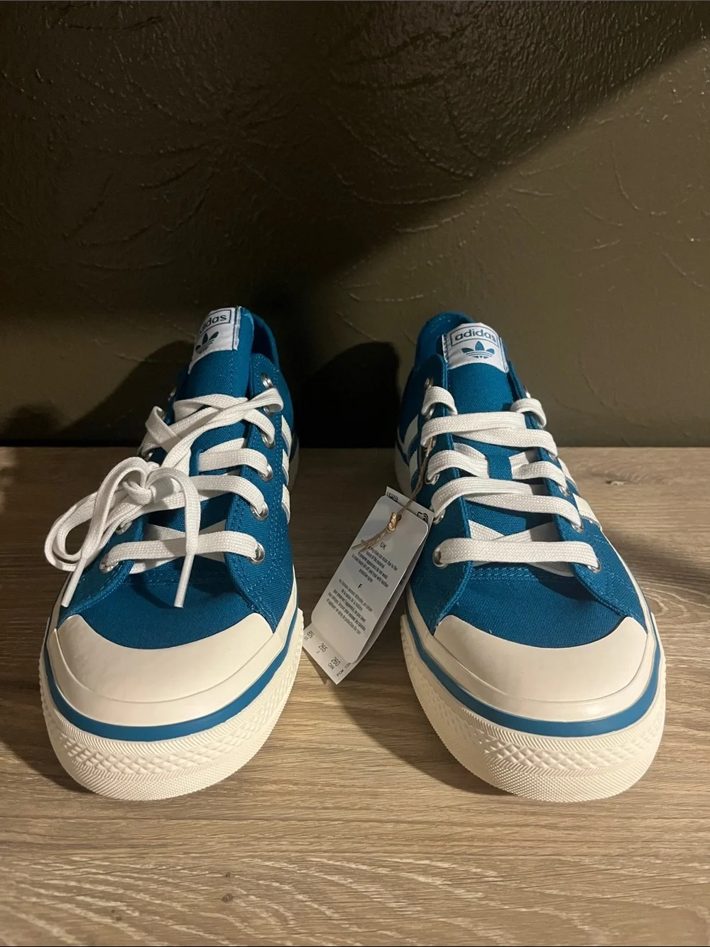 Men’s Size 8.5 Adidas Originals Nizza RF 74 - Active Teal/Off White/Victory Blue